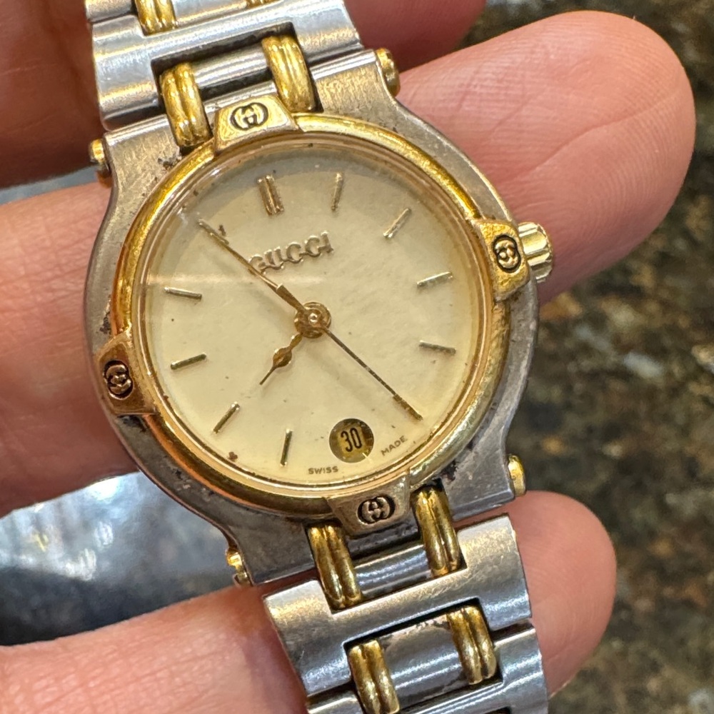 Authentic Gucci Two-Tone Gold and Silver Watch - Picture 6 of 9